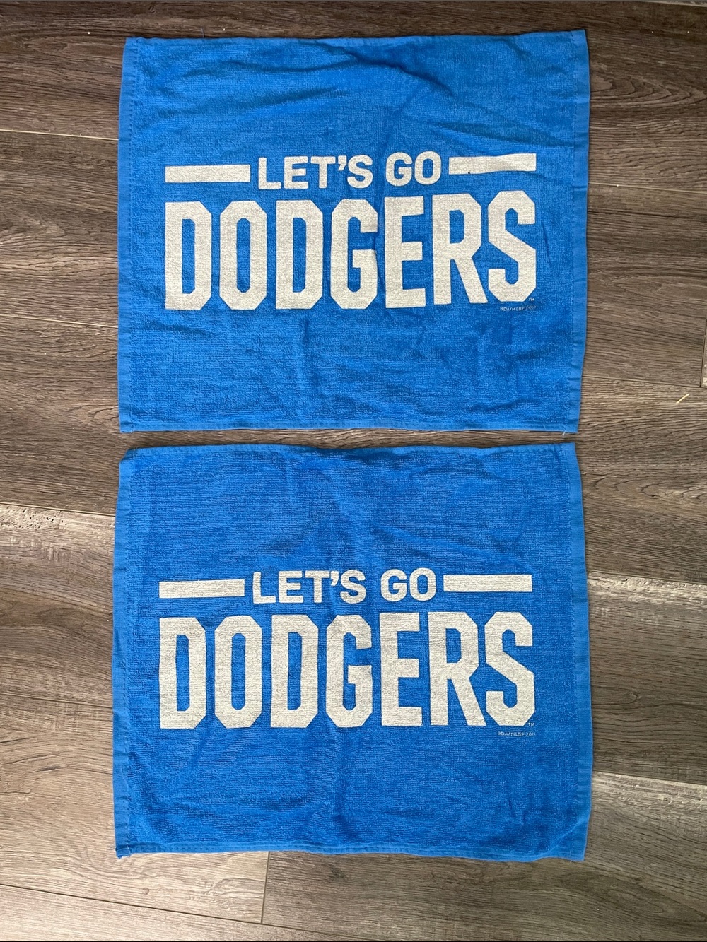 LET'S GO DODGERS Rally Towels - Blue & White (Pair)